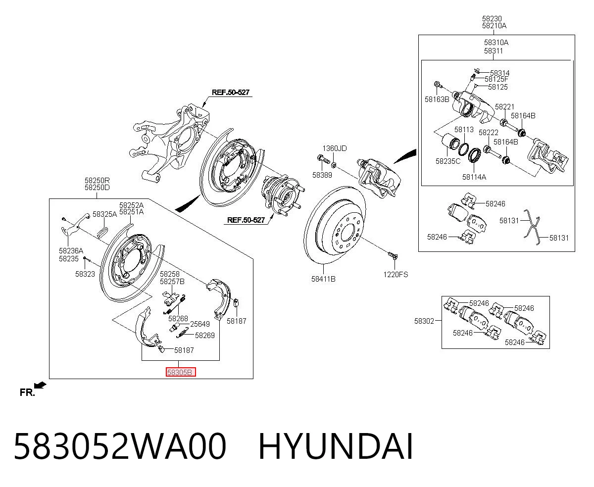 583052WA00 Hyundai/Kia Тормозные колодки ручника