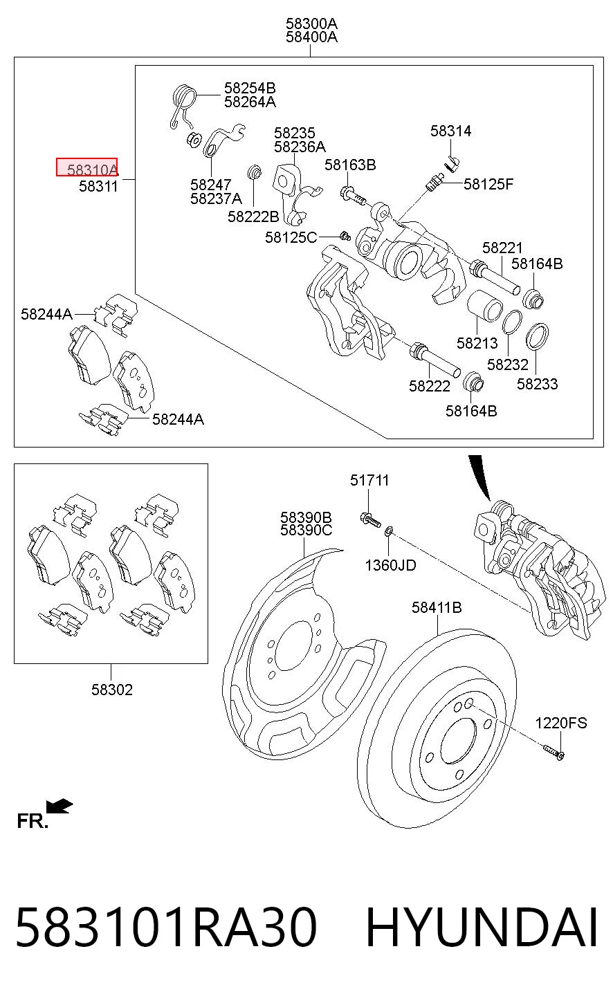 Задний левый суппорт Chrysler 583101RA30 цена, от 61.39 USD