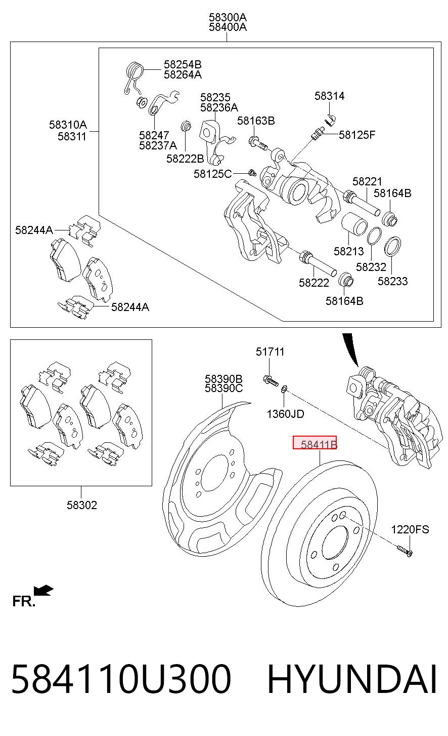584110U300 Hyundai/Kia Дисковый тормоз