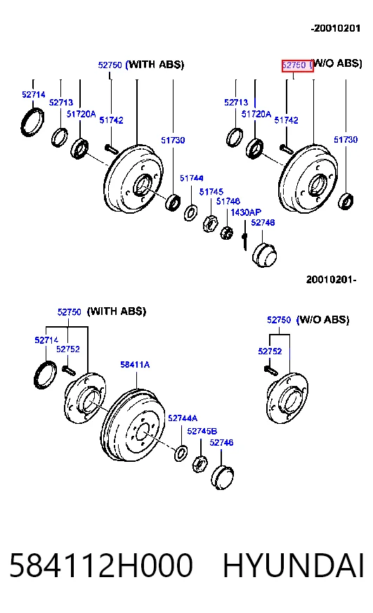 584112H000 Hyundai/Kia Тормозной барабан
