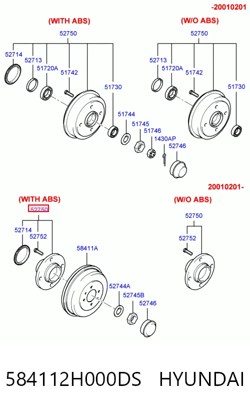 584112H000DS Hyundai/Kia Тормозной барабан