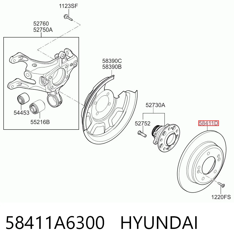58411A6300 Hyundai/Kia Дисковый тормоз
