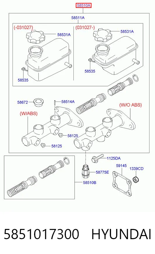  Главный тормозной цилиндр Hyundai Matrix 