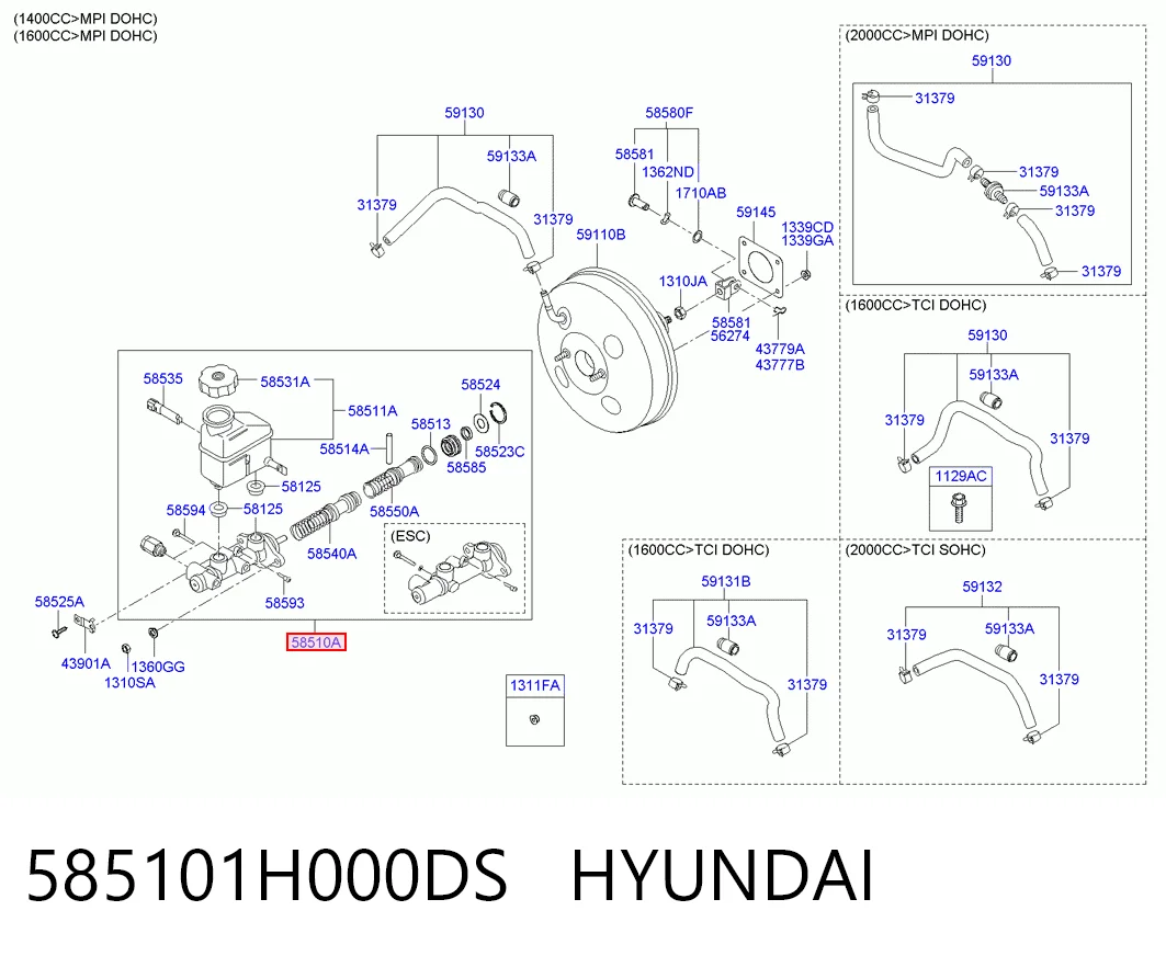 Цилиндр тормозной, главный на Hyundai I30  FD