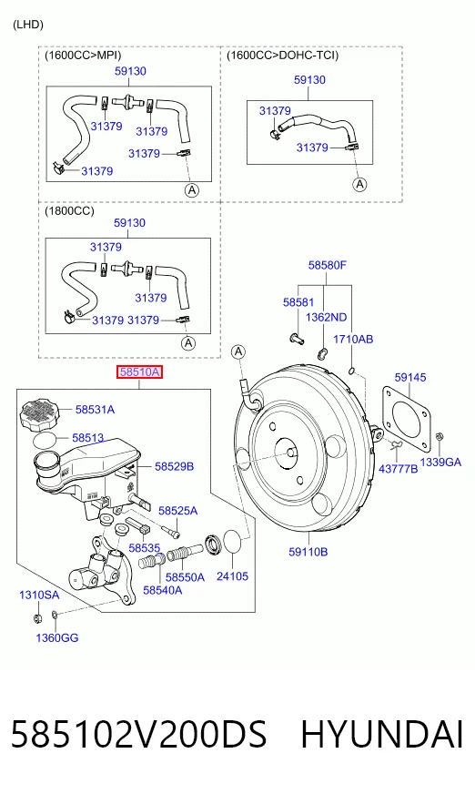 Цилиндр тормозной, главный на Hyundai I30  GDH