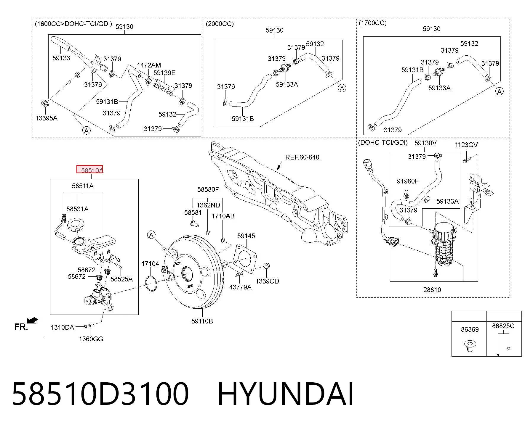 58510D3100 Hyundai/Kia Цилиндр тормозной, главный