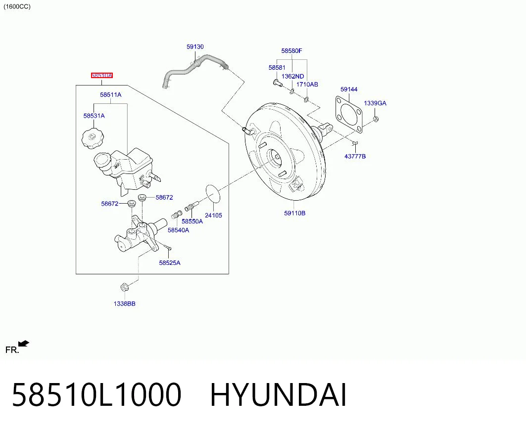 58510L1000 Hyundai/Kia Цилиндр тормозной, главный