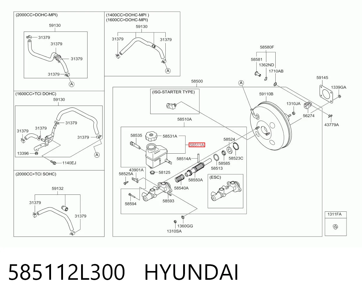 585112L300 Hyundai/Kia Бачок главного тормозного цилиндра