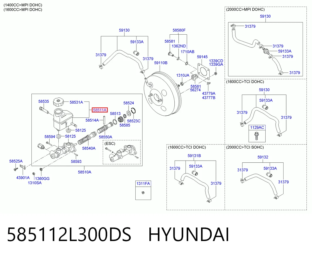 585112L300DS Hyundai/Kia Бачок главного тормозного цилиндра