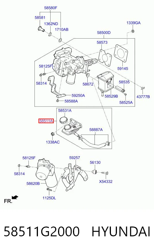 58511G2000 Hyundai/Kia Бачок главного тормозного цилиндра