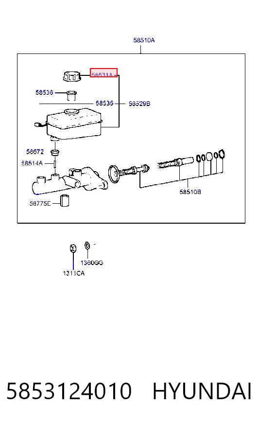 5853124010 Hyundai/Kia Крышка бачка главного тормозного цилиндра