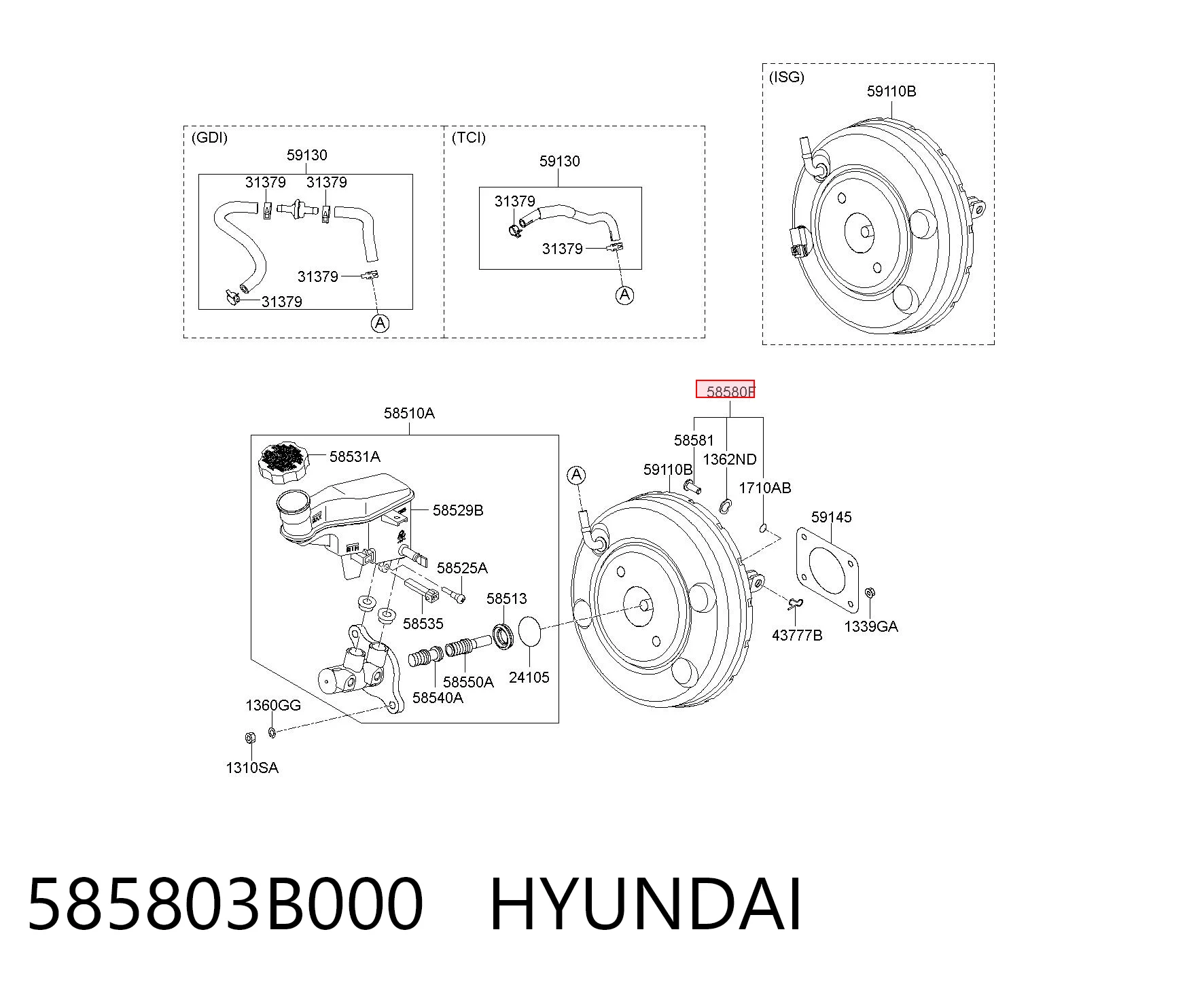 585803B000 Hyundai/Kia Шток вакуумного усилителя тормозов