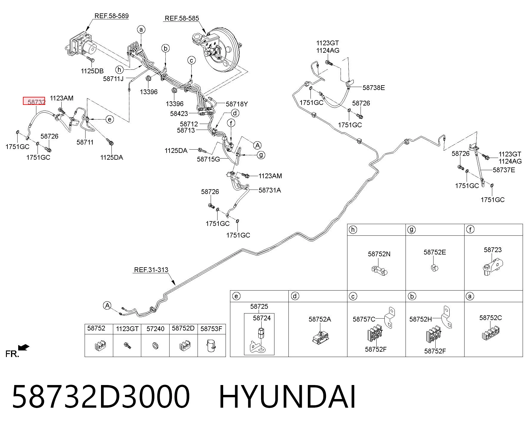 Передний правый тормозной шланг NK 859974