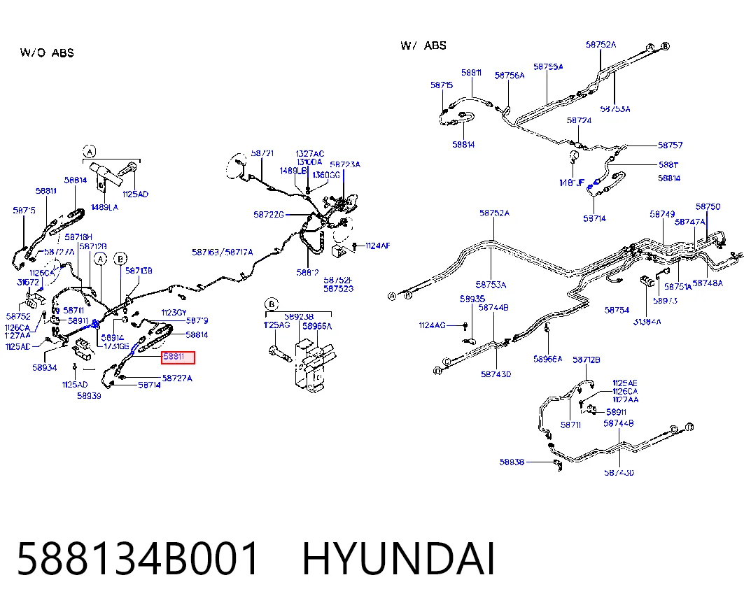 588134B001 Chrysler Гибкая тормозная трубка передняя