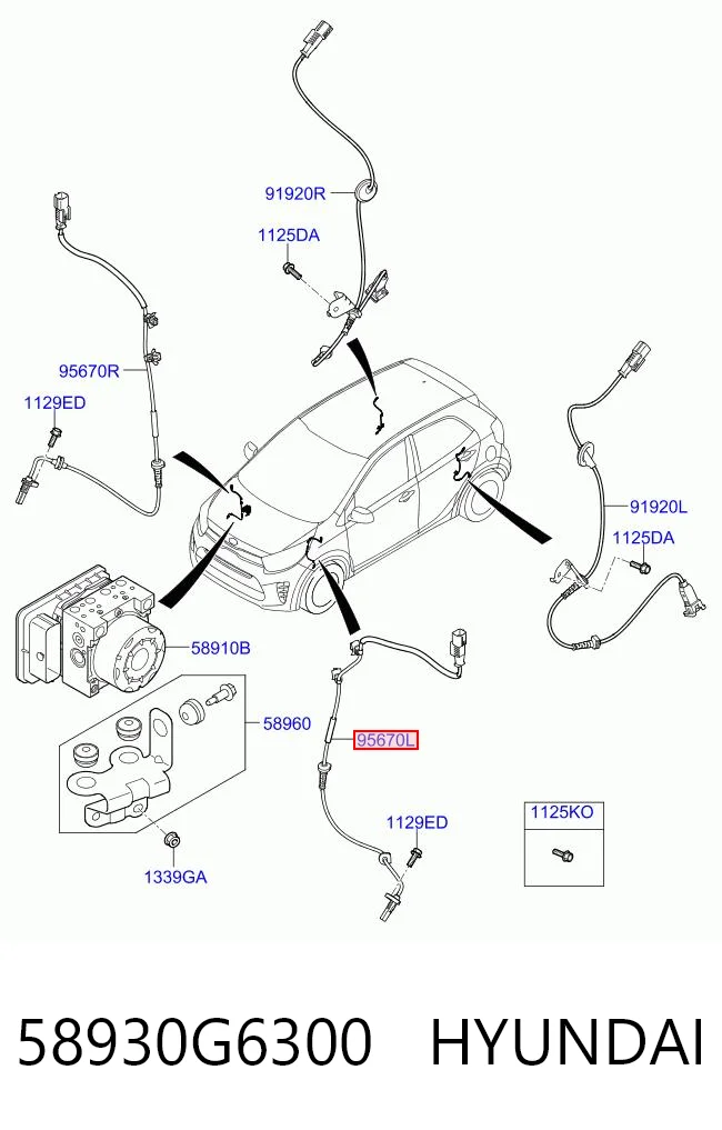 58930G6300 Hyundai/Kia Сенсор АБС