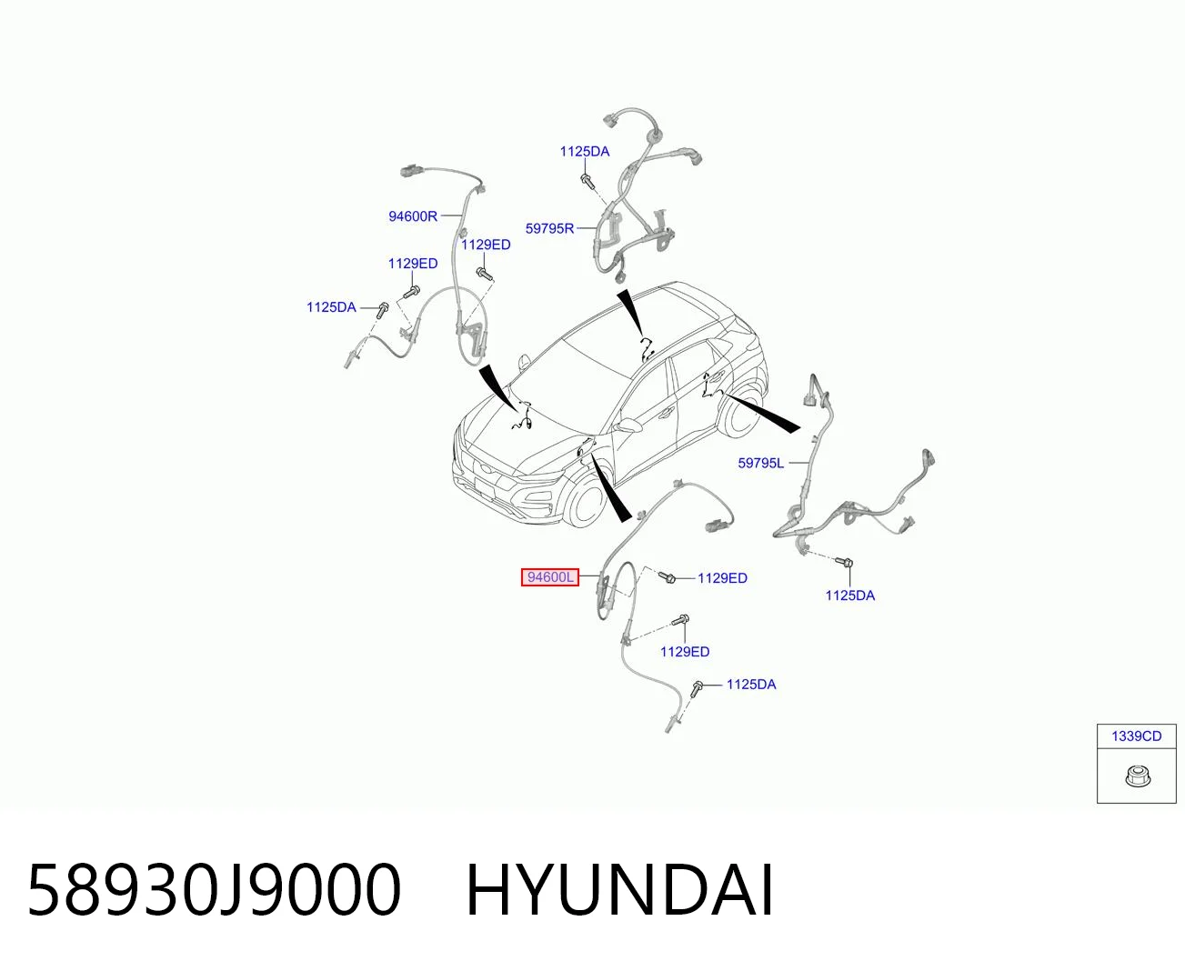 58930J9000 Hyundai/Kia Сенсор АБС