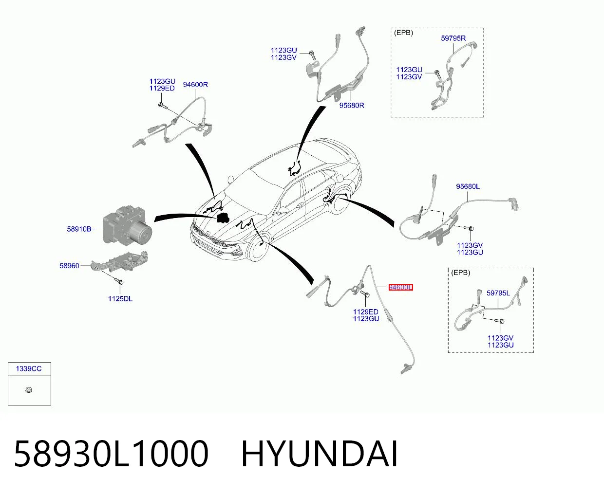 58930L1000 Hyundai/Kia Сенсор АБС