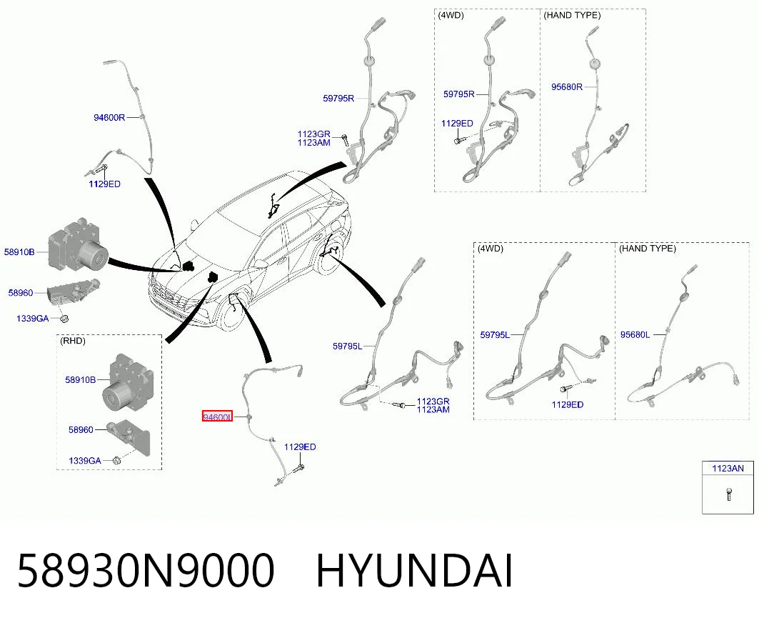 58930N9000 Hyundai/Kia Сенсор АБС