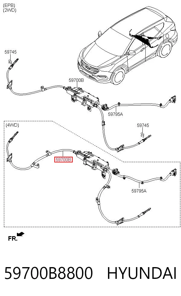 59700B8800 Hyundai/Kia Электропривод ручного тормоза
