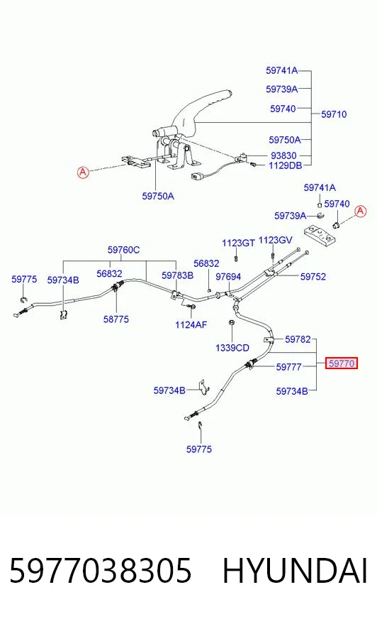 Задний правый трос ручника 821038755 Hans Pries (Topran)