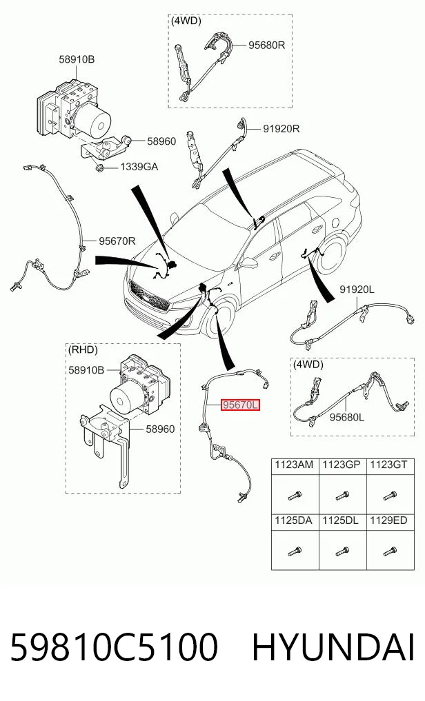 59810C5100 Hyundai/Kia Сенсор АБС
