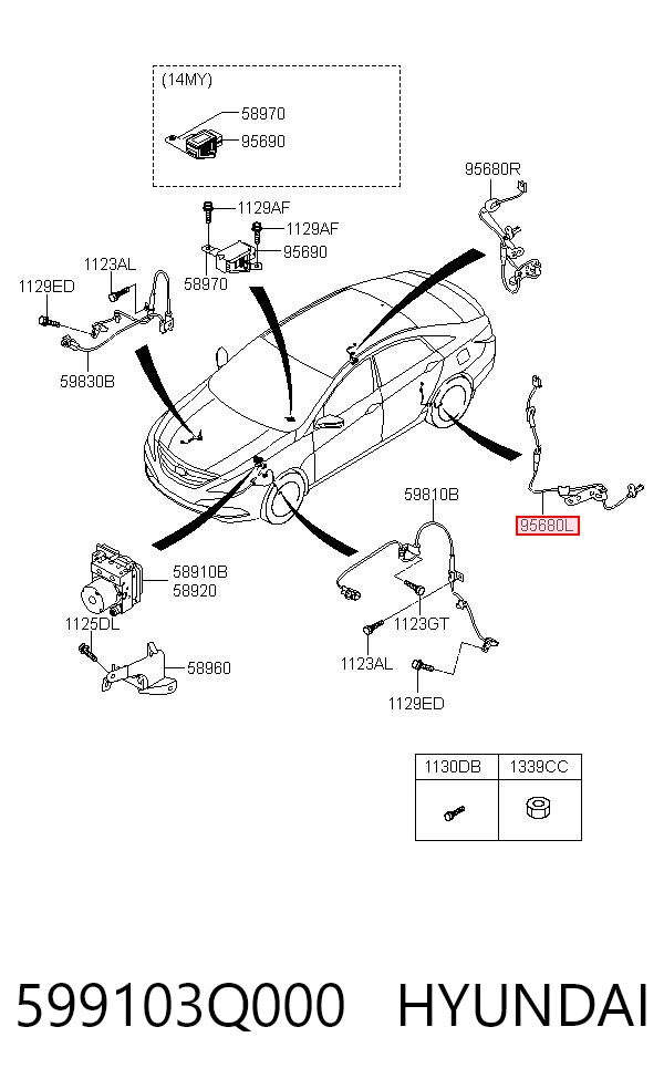 599103Q000 Hyundai/Kia Задний левый датчик АБС