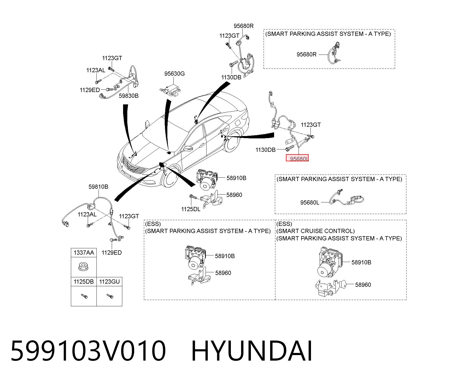599103V010 Hyundai/Kia Задний левый датчик АБС