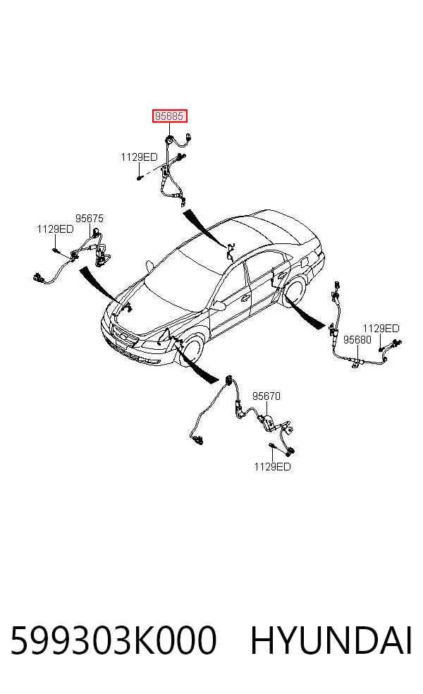 599303K000 Hyundai/Kia Датчик АБС (ABS) задний, правый