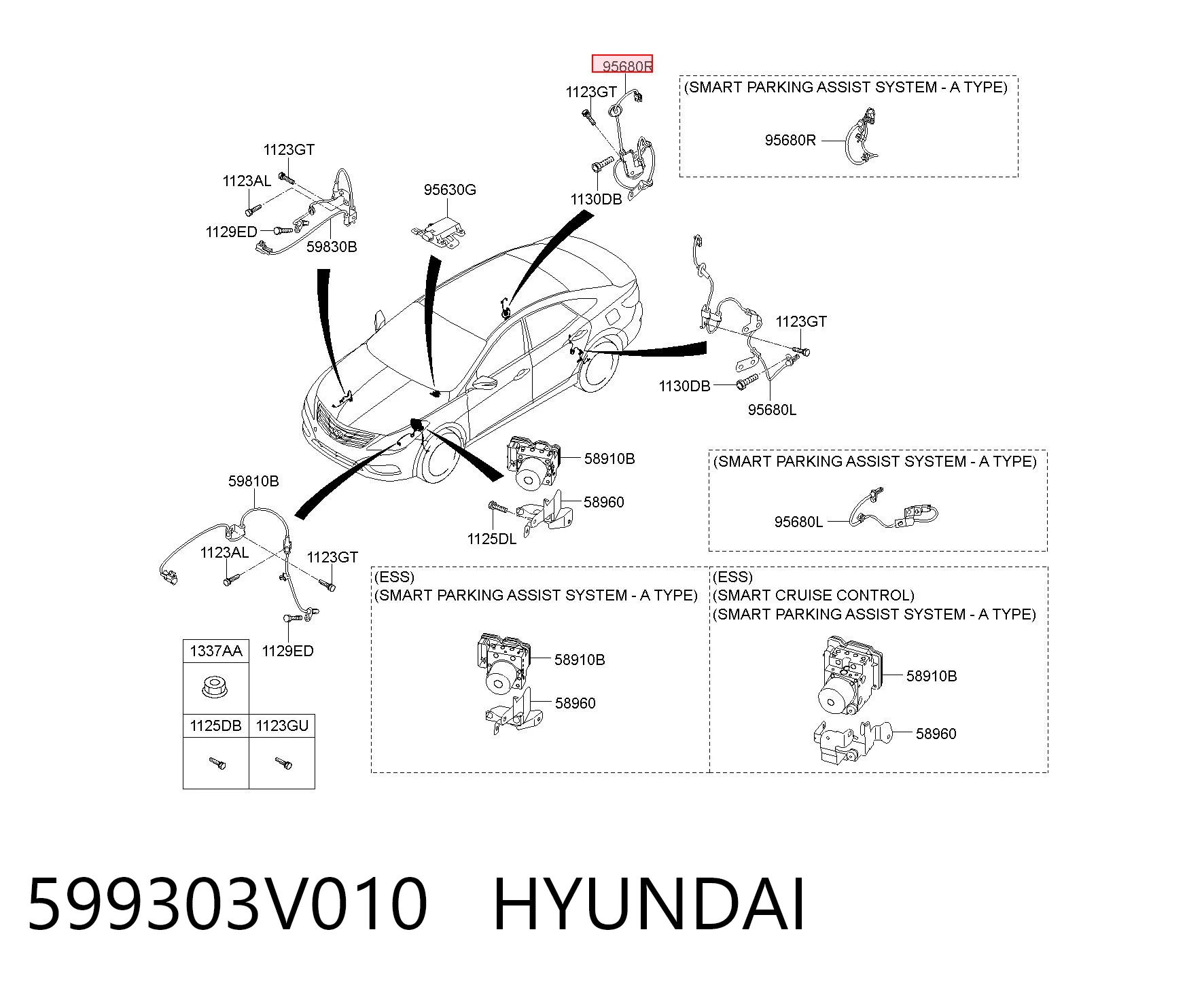 599303V010 Hyundai/Kia Датчик АБС (ABS) задний, правый