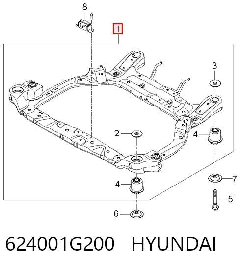 Подрамник передний 624001G010 Chrysler