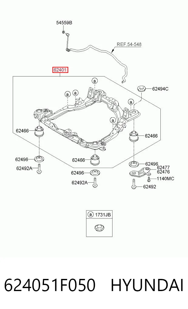 624051F050 Hyundai/Kia Подрамник передней подвески