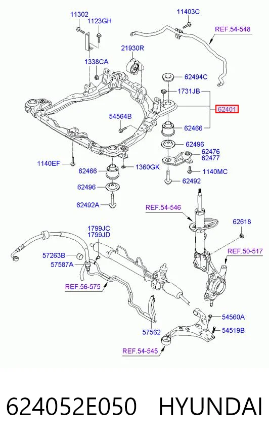 Подрамник передний 624052E000 NTY