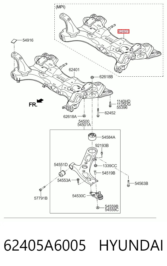 Подрамник передней подвески на Hyundai I30  GDH