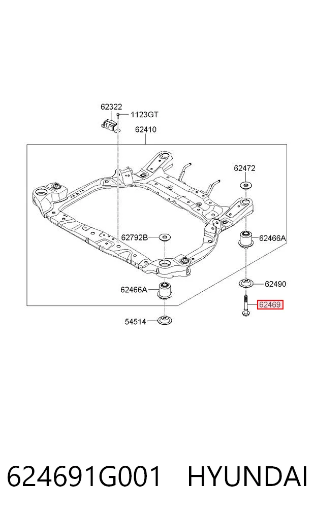 624691G001 Hyundai/Kia Болт крепления переднего рычага, нижнего