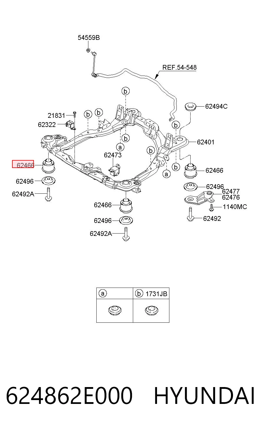Сайлентблок подрамника Japan Cars J70342OEM
