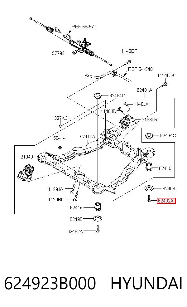 624923B000 Hyundai/Kia Болт крепления переднего рычага, нижнего
