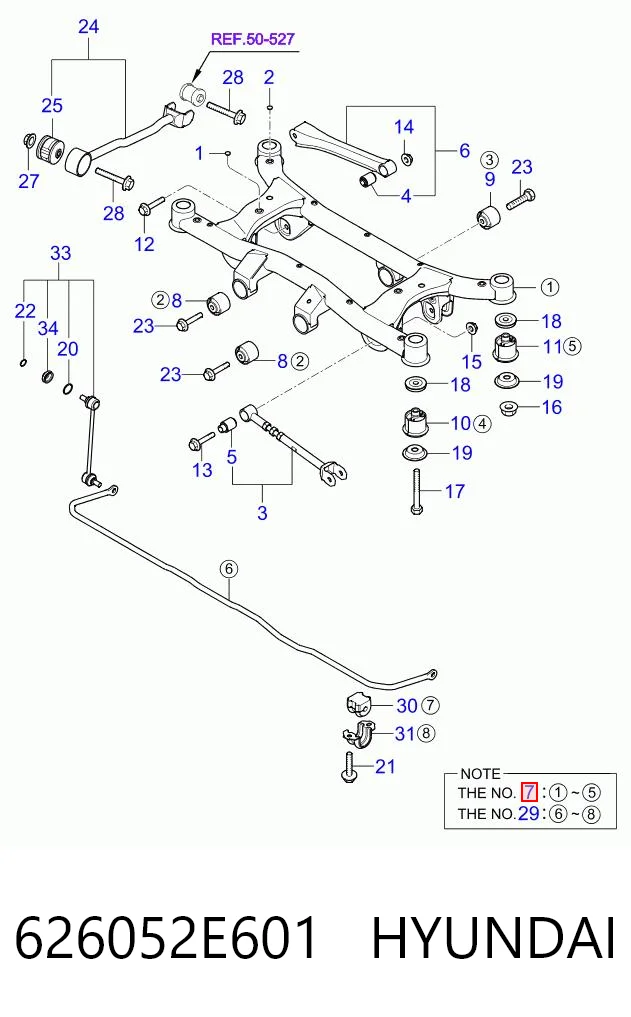 626052E601 Hyundai/Kia Подрамник задней подвески