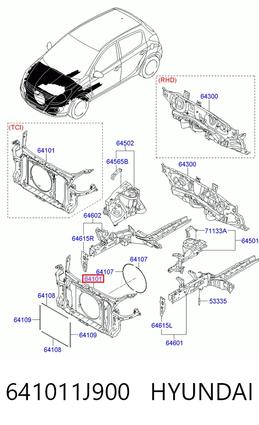 Панель передняя Hyundai I20 I хэтчбек (PB) (2008 - 2012) цена, от 98.96 USD