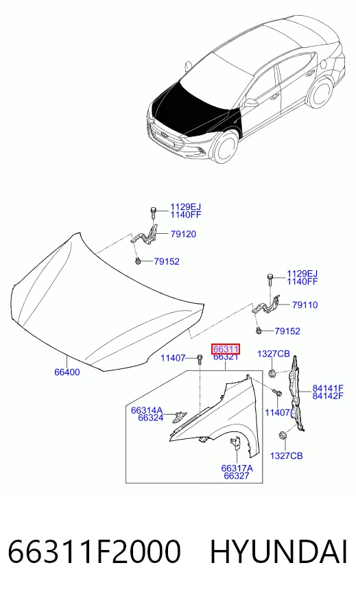 PHN10085AL Signeda Переднее левое крыло