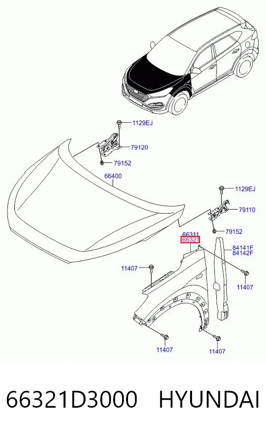 HTC010100AR Rhino Переднее правое крыло