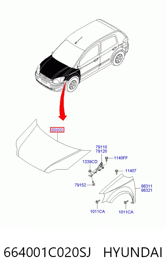 Купить 664001C020SJ Honda Капот