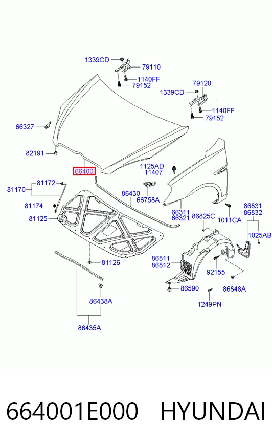 Капот Amparts APHY3103C цена, от 135.02 USD