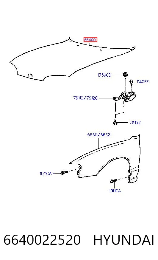Капот на Hyundai Accent I 