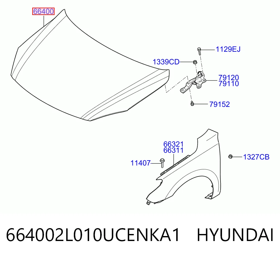 Купить 401503UA Polcar Капот