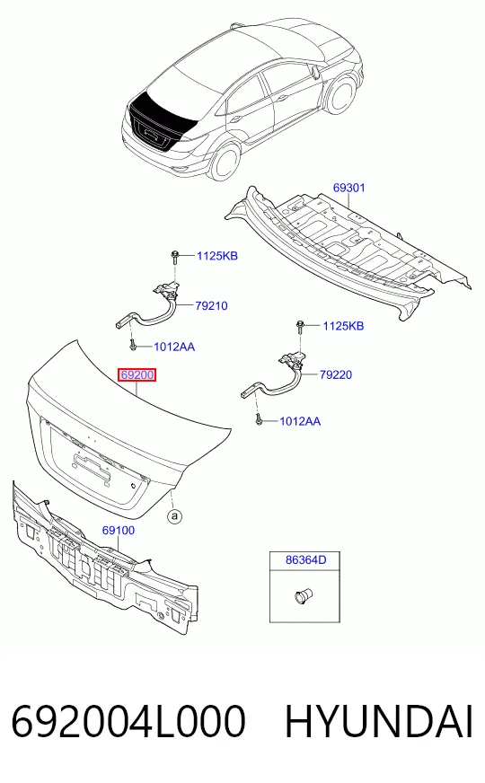 Крышка багажника Chrysler 692001R030 цена, от 624.83 USD