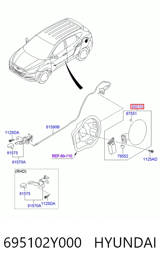 Дверка бензобака на Hyundai Ix35  LM