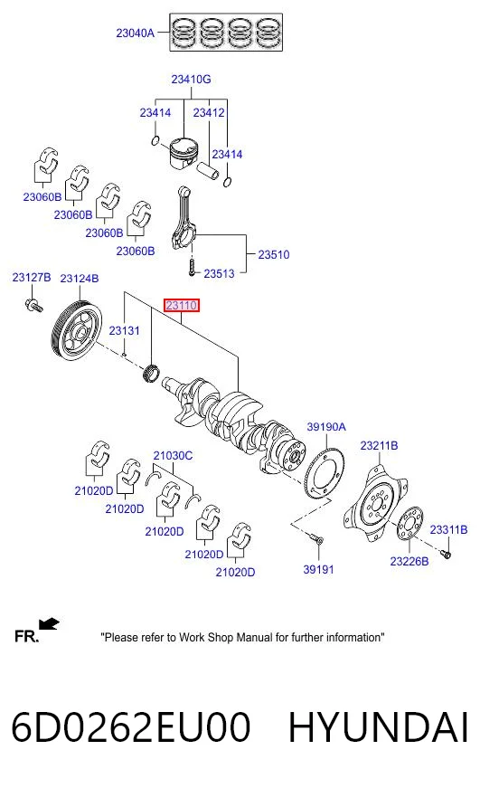 6D0262EU00 Hyundai/Kia Коленвал двигателя