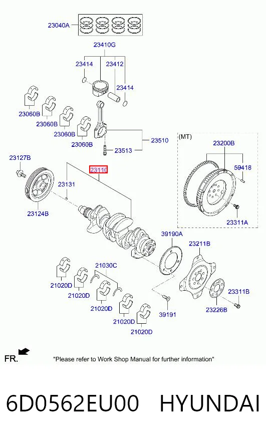 6D0562EU00 Hyundai/Kia Коленвал двигателя