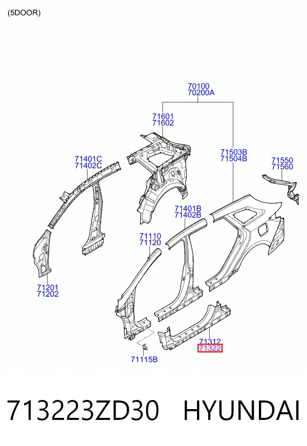 Порог внешний правый Hyundai I40 1 VF