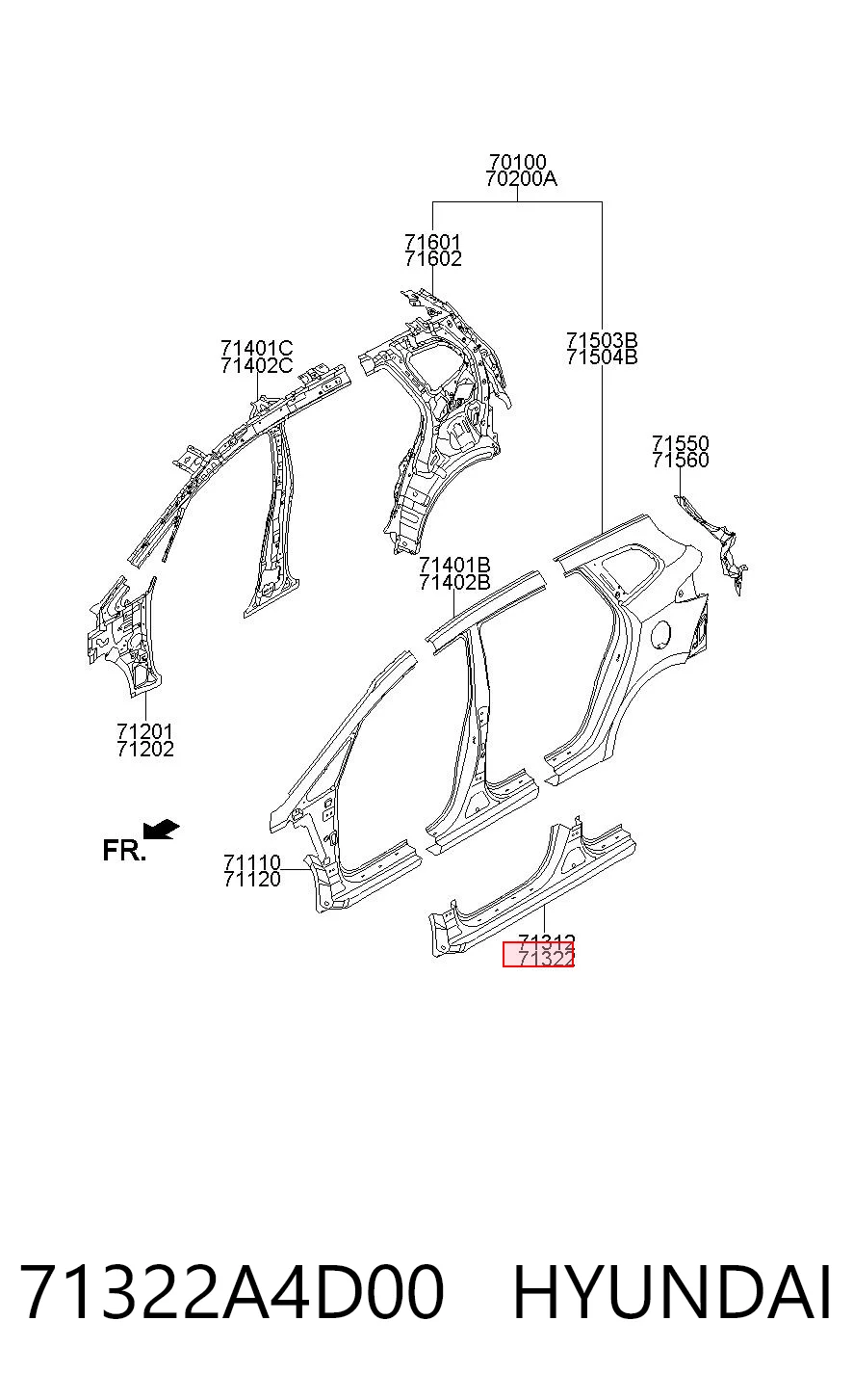 Порог внешний правый KIA Carens 3